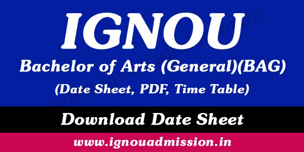 IGNOU BAG Date Sheet