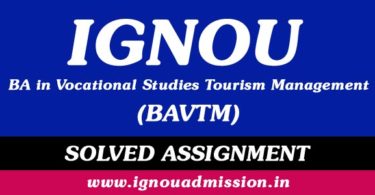 IGNOU BAVTM Solved Assignment