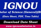 IGNOU BSCG Date Sheet