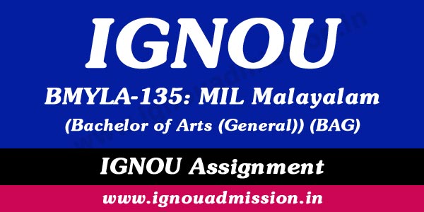 IGNOU BMYLA 135 assignment