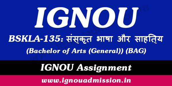 IGNOU BSKLA 135 Assignment