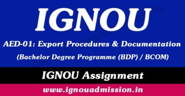 IGNOU AED 1 Solved Assignment