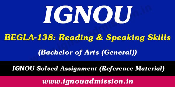 IGNOU BEGLA 135 Solved Assignment