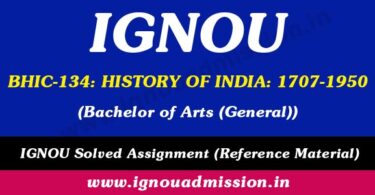 IGNOU BHIC 134 Solved Assignment
