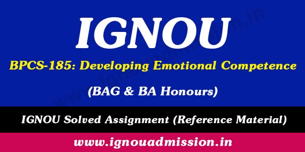 IGNOU BPCS 185 Solved Assignment