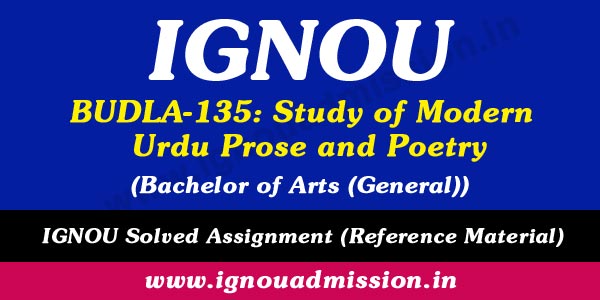 IGNOU BUDLA 135 Solved Assignment