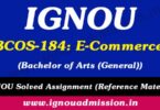 IGNOU BCOS 184 Solved Assignment