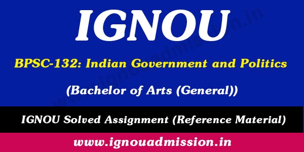 IGNOU BPSC 132 Solved Assignment