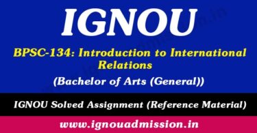 IGNOU BPSC 134 Solved Assignment