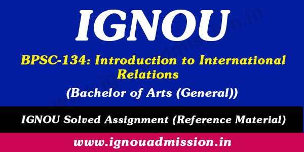 IGNOU BPSC 134 Solved Assignment