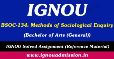 IGNOU BSOC 134 Solved Assignment