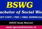 IGNOU BSWG Study Material