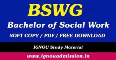 IGNOU BSWG Study Material