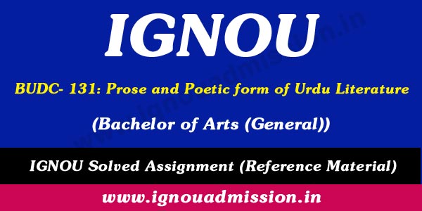 IGNOU BUDC 131 Solved Assignment