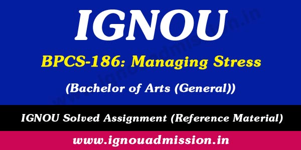 IGNOU BPCS 186 Solved Assignment