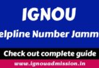 IGNOU helpline number jammu