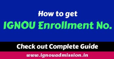 how to get ignou enrollment number