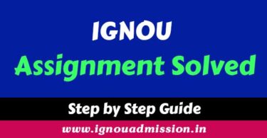 IGNOU Assignment Solved