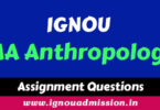 IGNOU MA Anthroplogy Assignment
