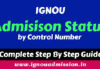 IGNOU Admission Status by Control Number