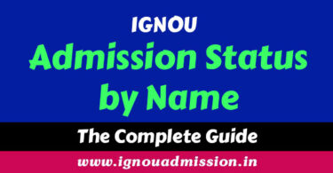 IGNOU admission status by name