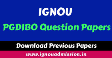IGNOU PGDIBO Question Papers