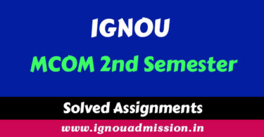 Solved Assignment of IGNOU MCOM 2nd Semester