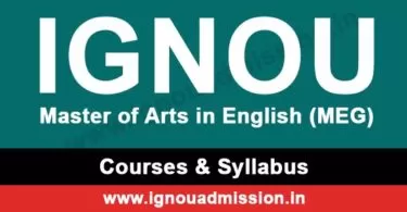 IGNOU MA English Syllabus & Courses