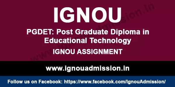 IGNOU PGDET Assignment