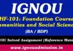 IGNOU BSHF 101 Solved Assignment