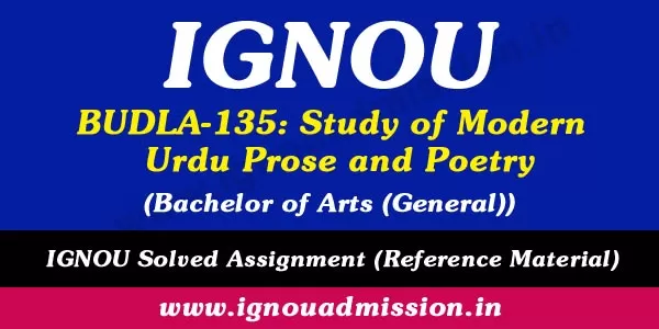 IGNOU BUDLA 135 Solved Assignment