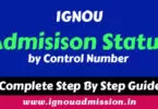 IGNOU Admission Status by Control Number